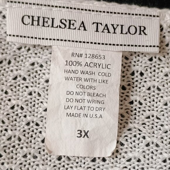 EUC: Chelsea Taylor Sze. 3X White Open Knit Cardigan - Picture 3 of 3